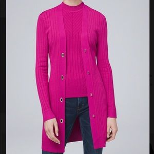 NWT White House Black Marget Rib Toggle Coverup Cardigan